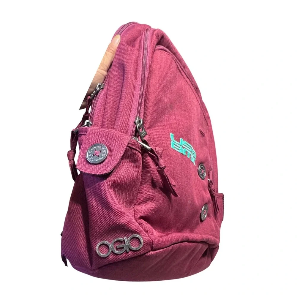 OGIO Backpack USA BMX Embroidered Maroon Burgundy Laptop Bag Sporty Travel Bag